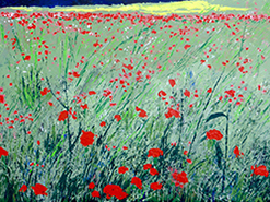 Roswita Busskamp painting Poppies in Grass