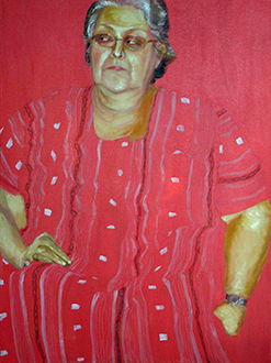 Roswita Busskamp painting Sue in Red